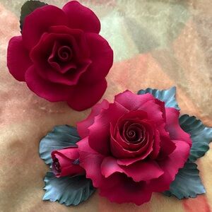 Red Rose Napoleon porcelain flowers